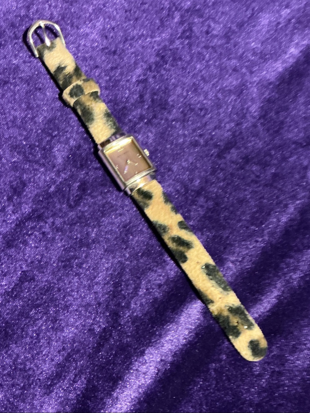 Mine Wes Silver-Tone Watch with Leopard Band